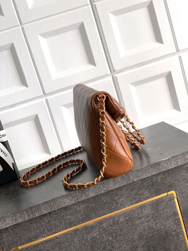 CC original calfskin small handbag AS5895 brown