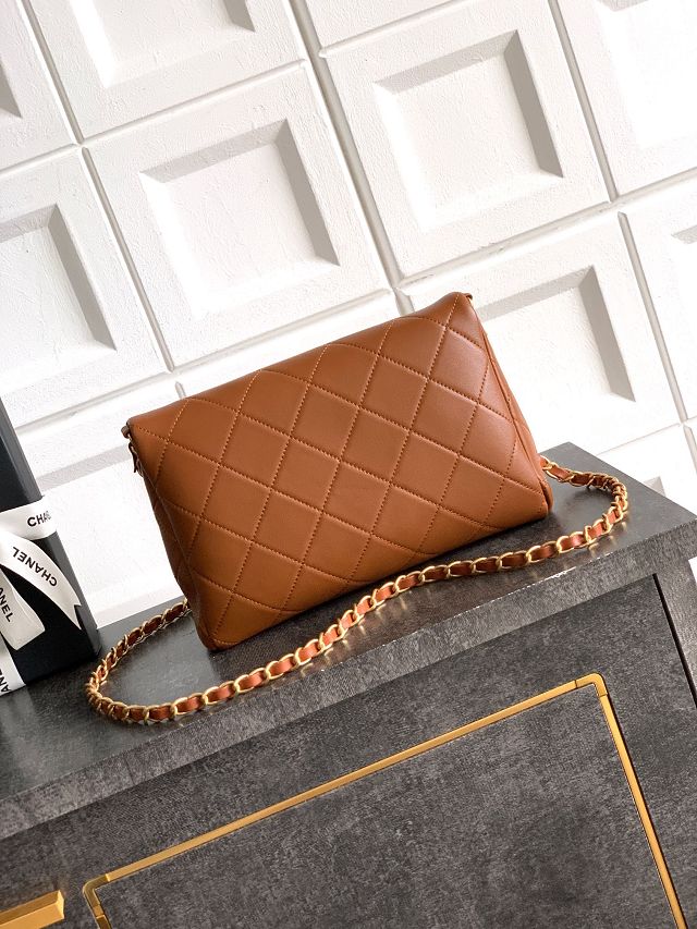 CC original calfskin small handbag AS5895 brown