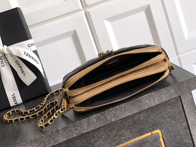 CC original suede&lambskin vanity with chain AP4670 black&beige