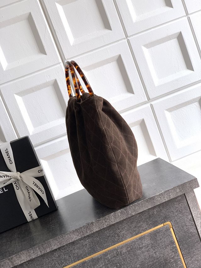 CC original suede calfskin medium hobo bag AS6010 dark brown