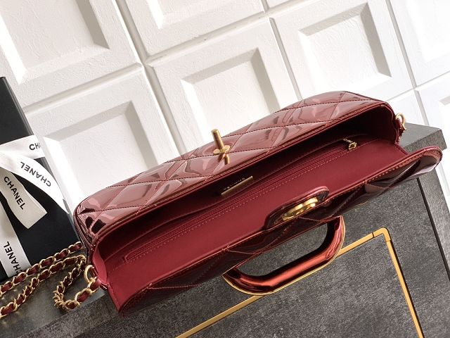 CC original patent calfskin clutch AS5807 red