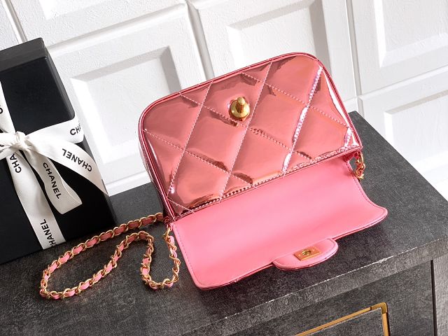 CC original patent calfskin small clutch AS5805 pink