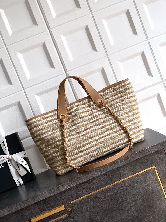 CC original raffia large shopping bag AS6007 beige
