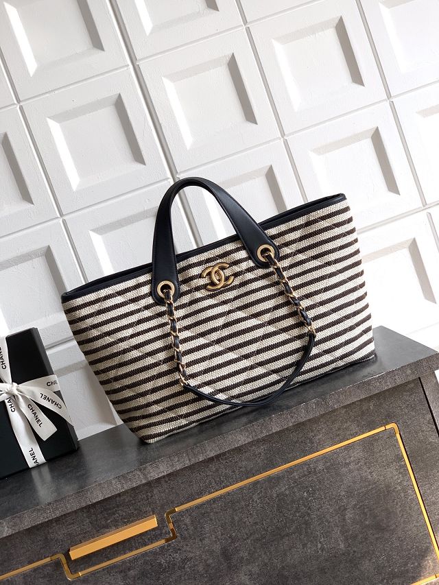 CC original raffia large shopping bag AS6007 black