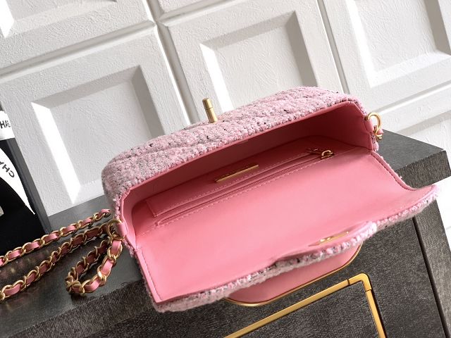 CC original tweed small clutch AS5805 pink