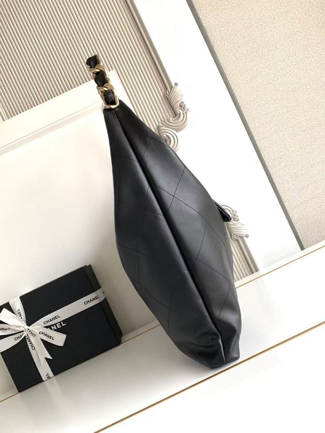 CC original calfskin maxi hobo bag AS5839 black