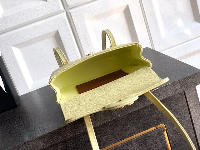 CC original grained calfskin clutch AP5068 yellow