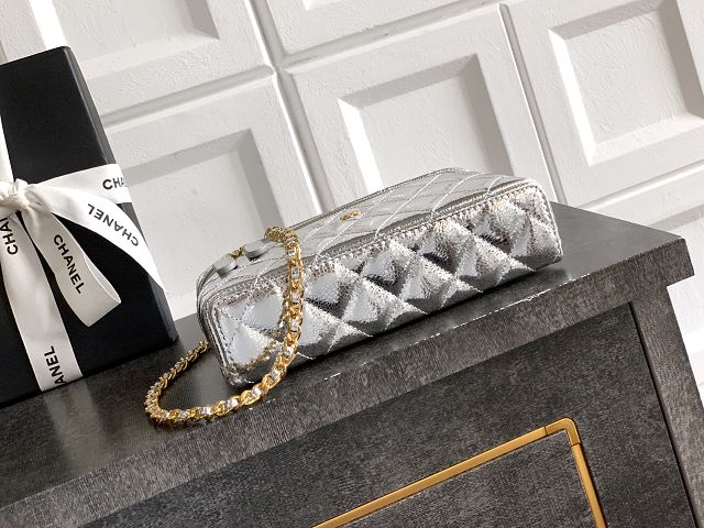 CC original shiny calfskin vanity with chain AP4385 silver