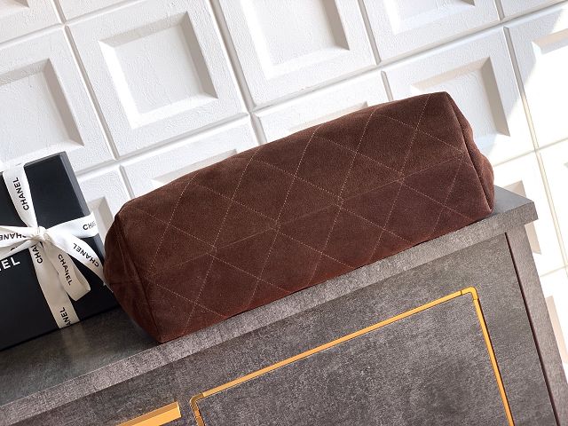 CC original suede calfskin maxi hobo bag AS6016 dark brown