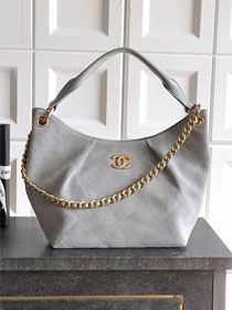CC original suede calfskin medium hobo bag AS5970 light grey