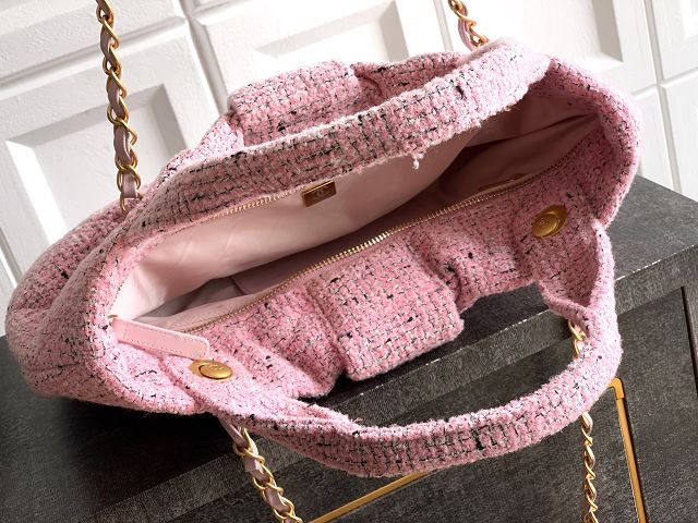 CC original tweed large handbag AS5851 pink