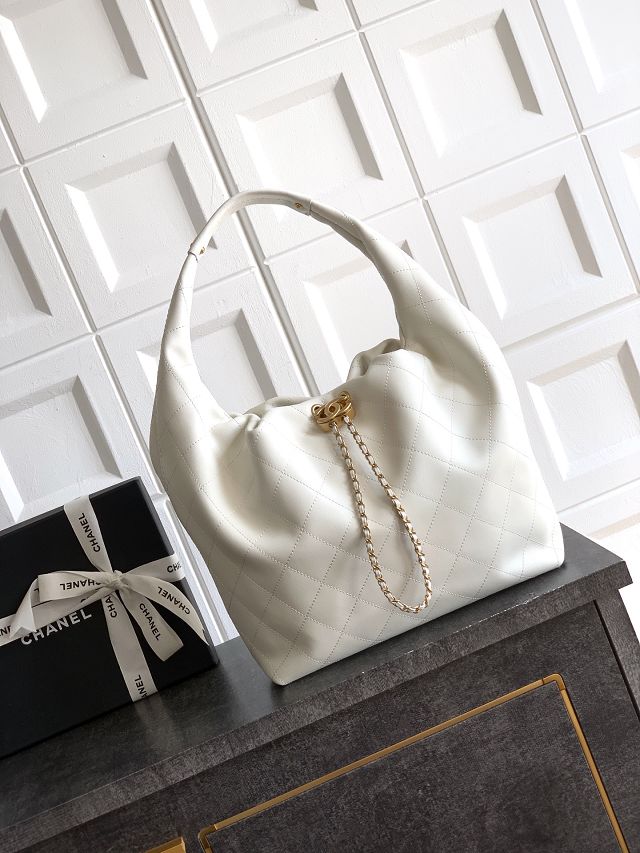 CC original calfskin large hobo bag AS5967 white