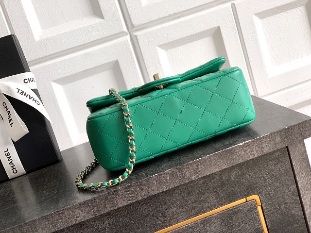 CC original lambskin top handle flap bag AS1790 green
