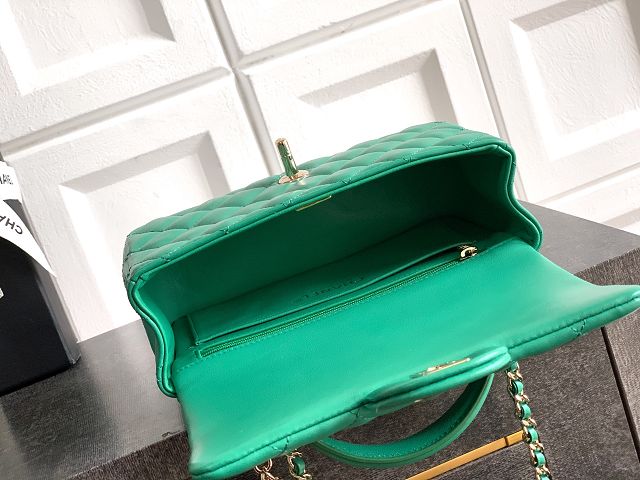 CC original lambskin top handle flap bag AS1790 green
