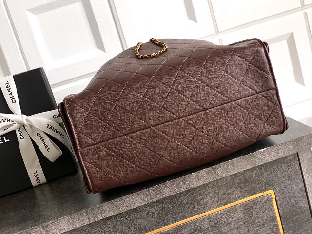 CC original grained calfskin 25 medium handbag AS5311 dark brown