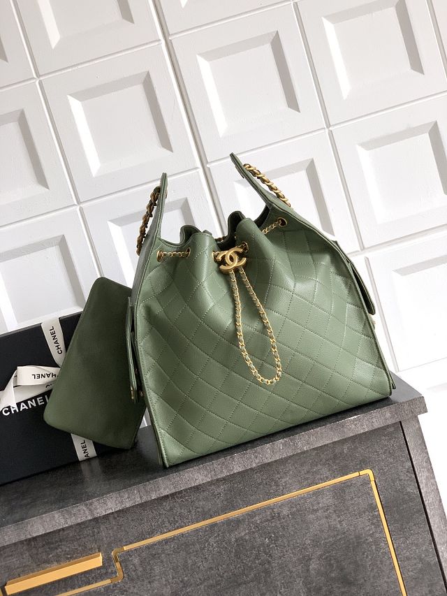 CC original grained calfskin 25 medium handbag AS5311 matcha