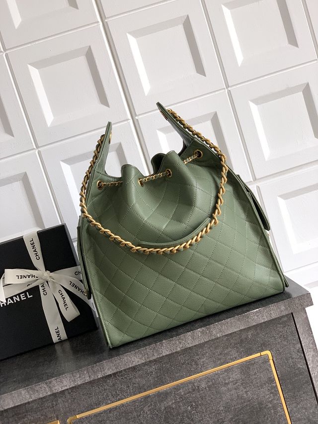 CC original grained calfskin 25 medium handbag AS5311 matcha