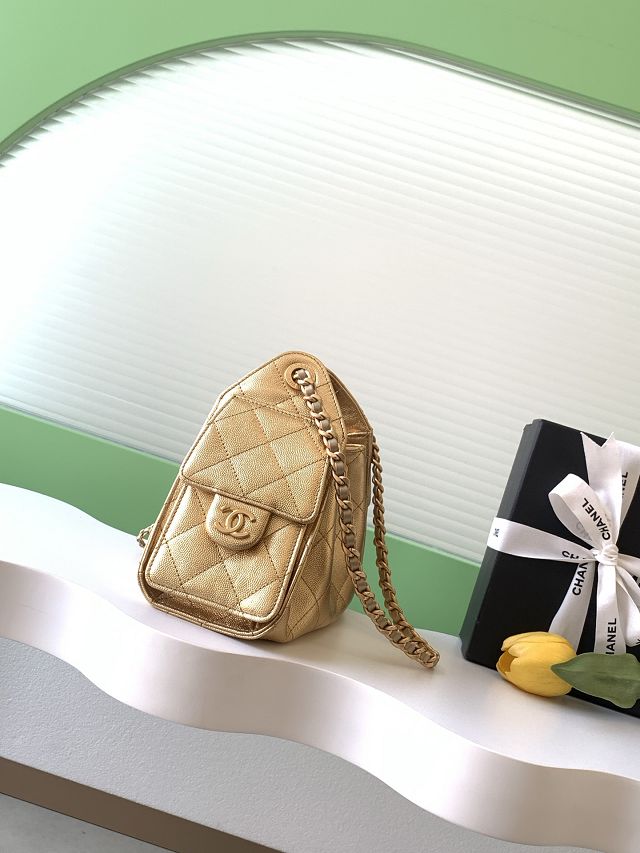 CC original grained calfskin 25 mini handbag AS5631 gold