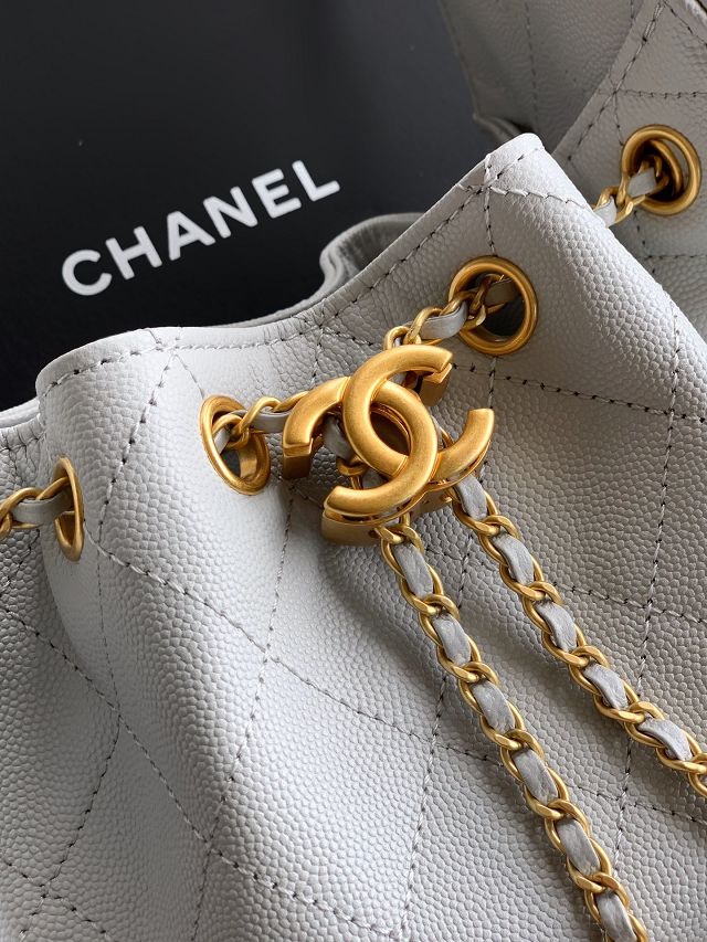 CC original grained calfskin 25 mini handbag AS5631 light grey