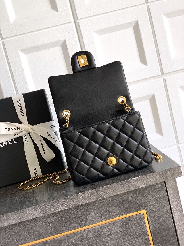 CC original lambskin mini flap bag AS5758 black