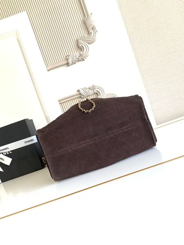 CC original suede calfskin 25 medium handbag AS5311 dark brown