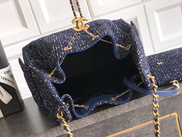 CC original tweed 25 medium handbag AS5311 dark blue