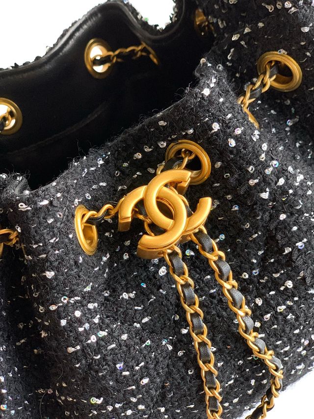 CC original tweed 25 mini handbag AS5631 black