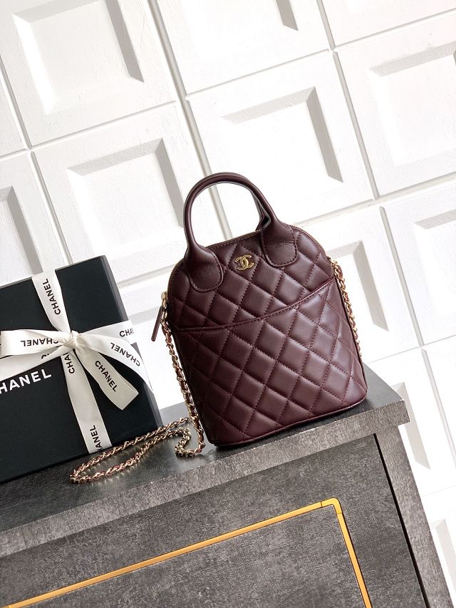 CC original lambskin mini handbag AS4742 bordeaux