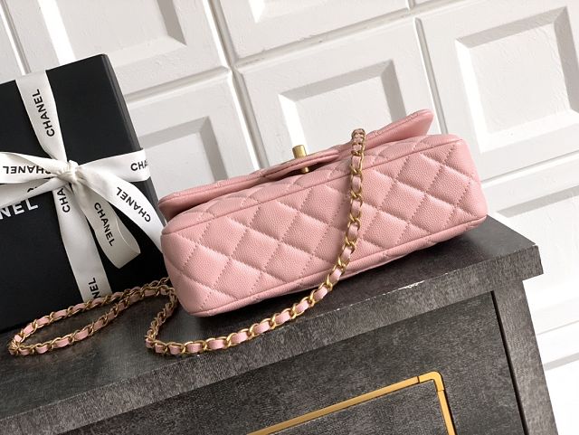 CC original grained calfskin top handle flap bag AS5702 pink
