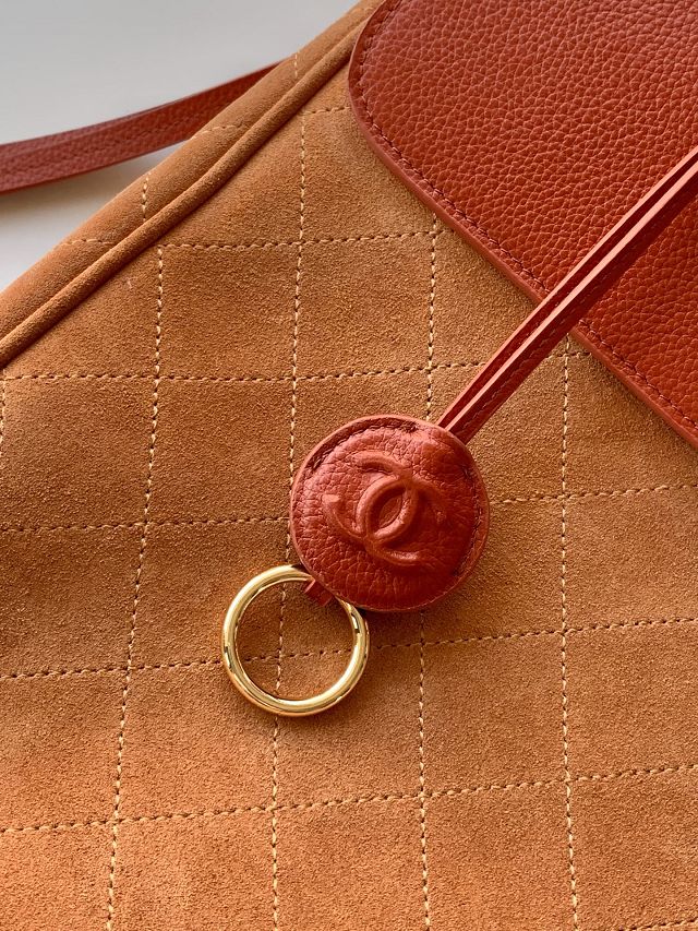 CC original suede calfskin medium tote bag AS6289 brown