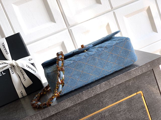 CC original denim medium flap bag A01112 blue