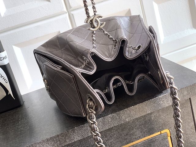 CC original grained calfskin 25 mini handbag AS5631 dark silver