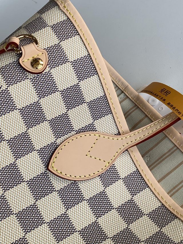New Louis vuitton original damier azur neverfull mm N40604 beige