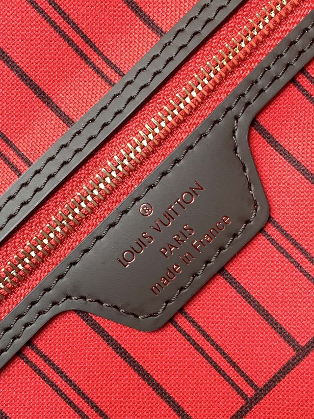 New Louis vuitton original damier ebene neverfull gm N41606 red