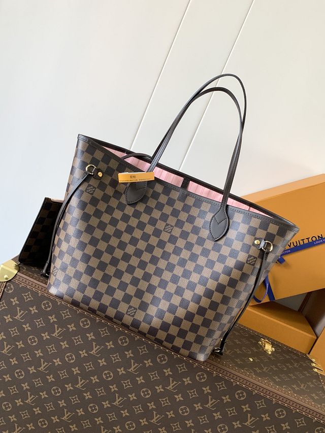 New Louis vuitton original damier ebene neverfull mm N40599 pink