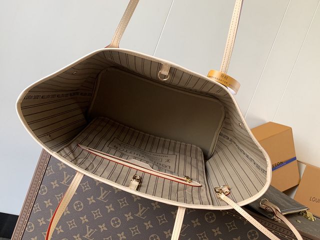 New Louis vuitton original monogram canvas neverfull mm M46975 beige