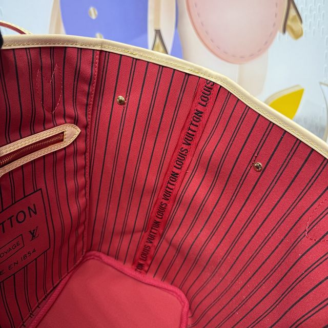 New Louis vuitton original monogram canvas neverfull mm M46987 red