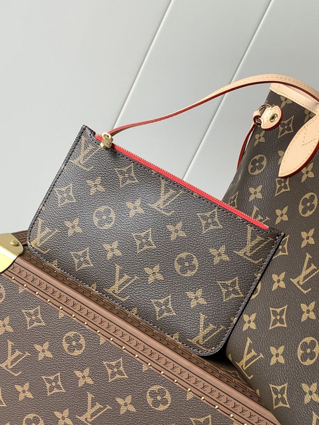New Louis vuitton original monogram canvas neverfull pm M41000 red