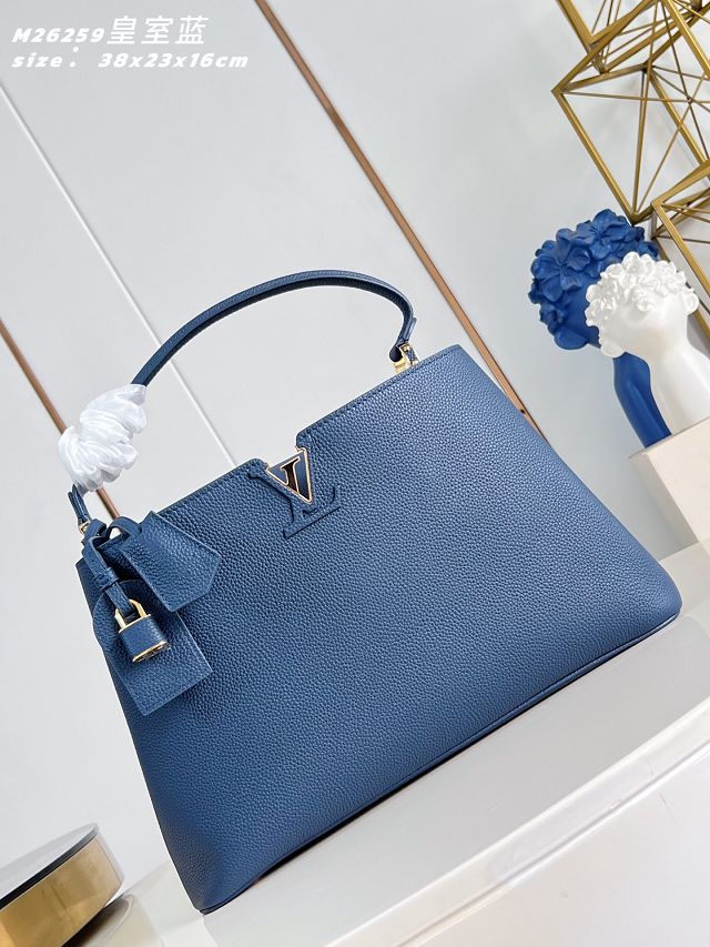 Louis vuitton original calfskin capucines visionnaire GM handbag M26259 blue