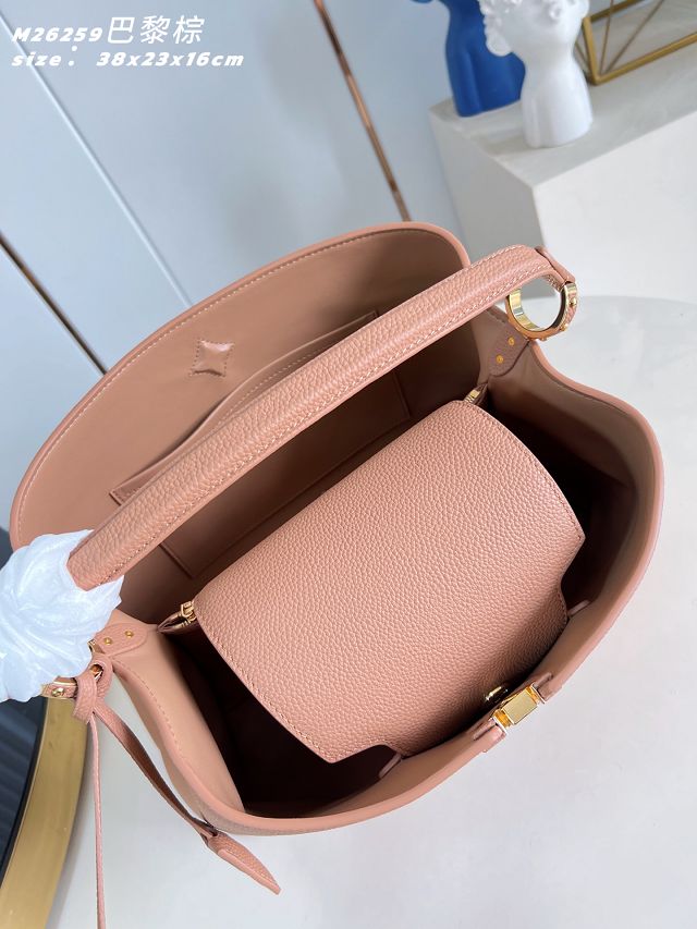 Louis vuitton original calfskin capucines visionnaire GM handbag M26259 brown