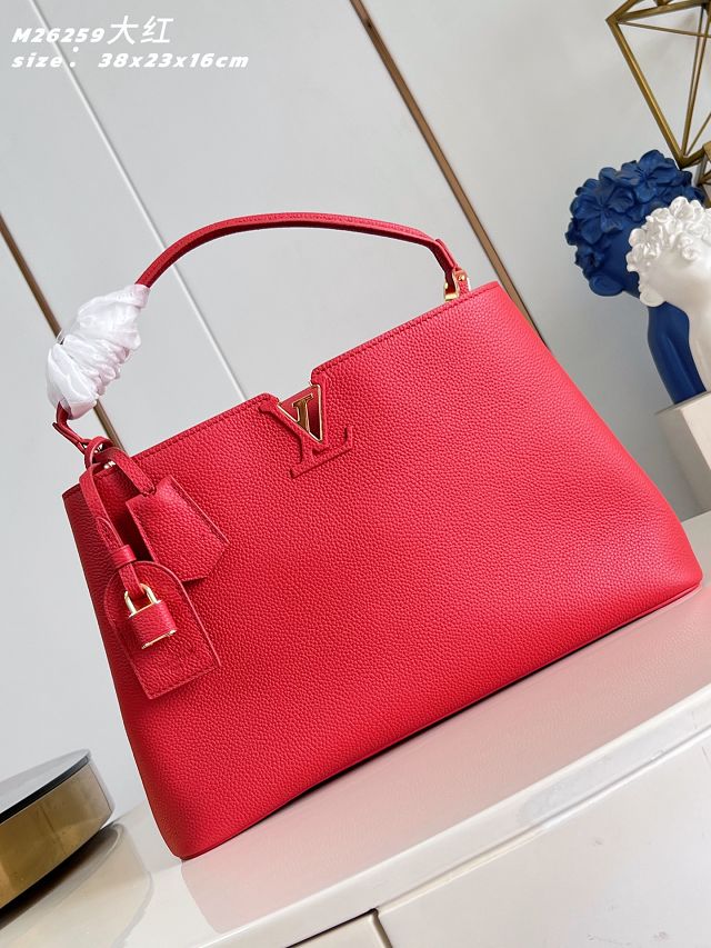 Louis vuitton original calfskin capucines visionnaire GM handbag M26259 red