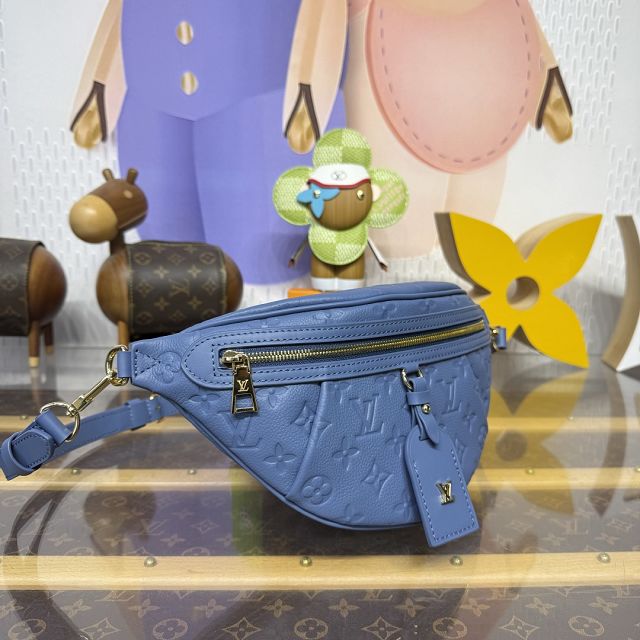 Louis vuitton original calfskin high rise bumbag PM M28356 blue