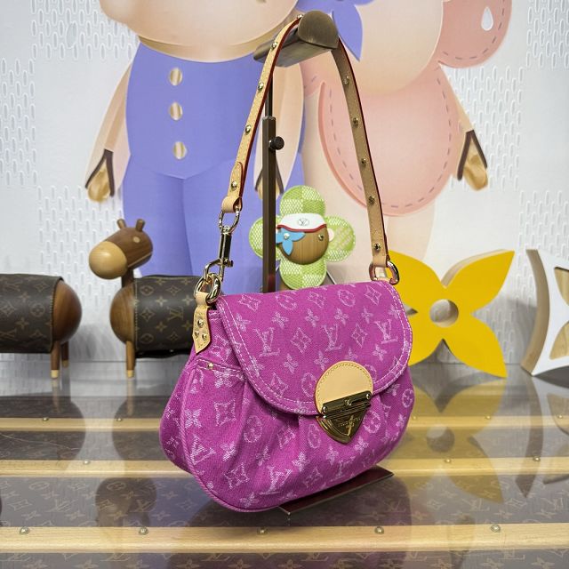 Louis vuitton original denim sunset bag M28291 pink