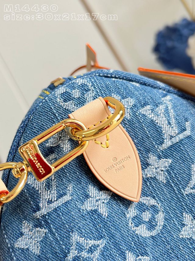 Louis vuitton original denim speedy soft 30 M14430 blue