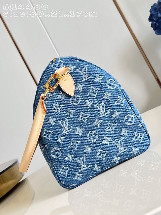 Louis vuitton original denim speedy soft 30 M14430 blue
