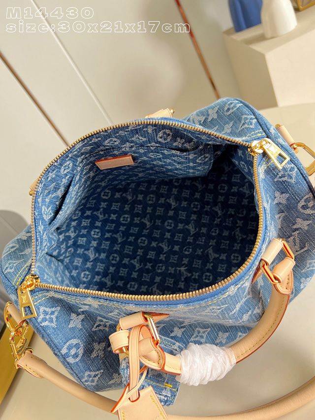 Louis vuitton original denim speedy soft 30 M14430 blue