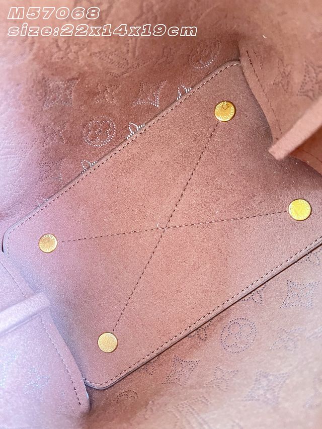 Louis vuitton original mahina leather bella bucket bag M27378 brown