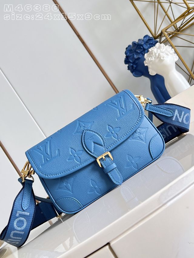 Louis vuitton original calfskin diane satchel M13231 blue