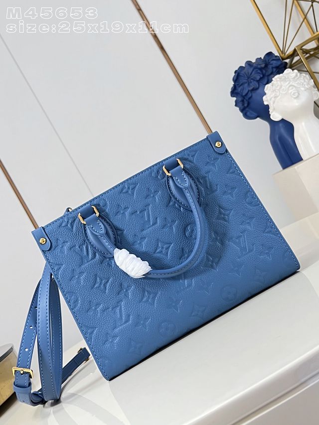 Louis vuitton original calfskin onthego pm M45653 blue