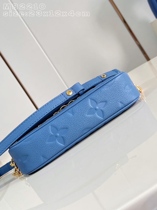 Louis vuitton original calfskin wallet on chain Ivy M82210 blue